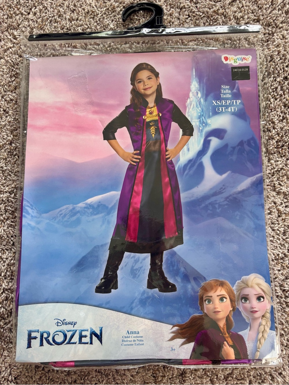 NWT Disney Frozen Anna Costume Toddler Size XS 3T-4T Disguise